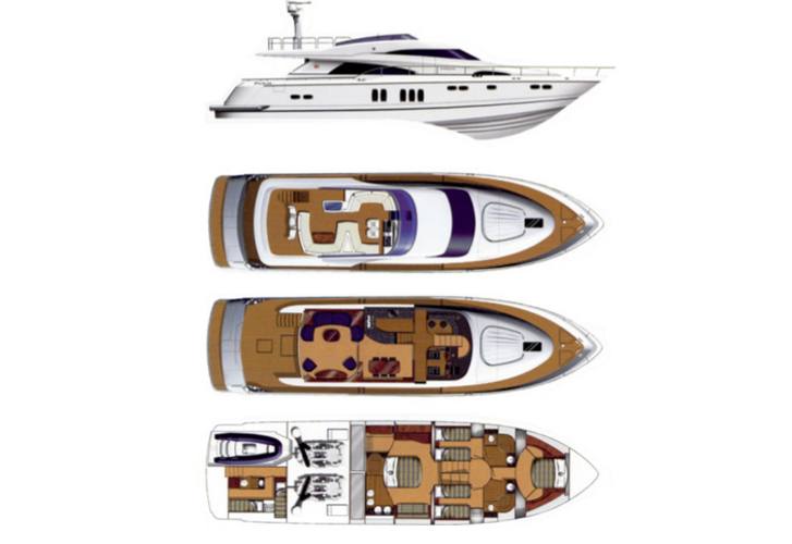 2005 Fairline Squadron 74 custom zu verkaufen (photo 4)